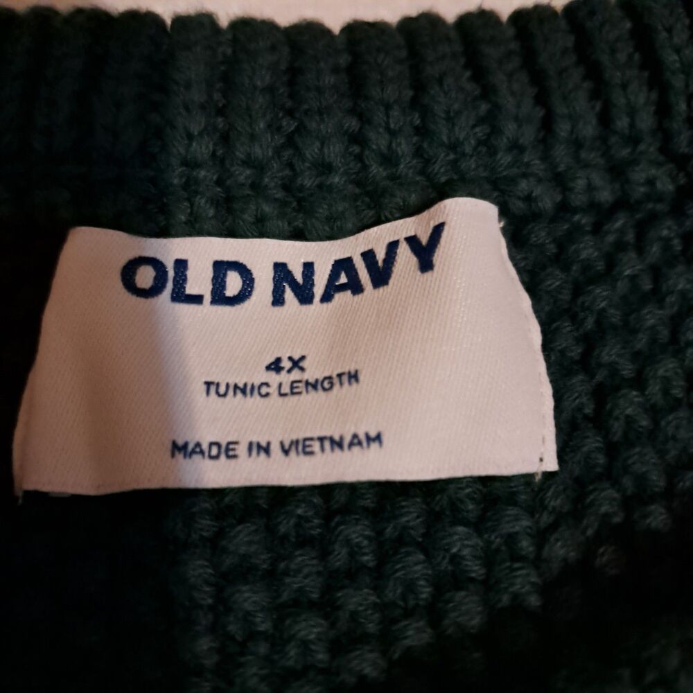 NWT Old Navy Sweater Women Size 4X Tunic Length Oversized Pullover Knit Green - Picture 3 of 8